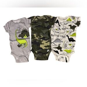 Gerber Onesies 3-Pack NWOT Baby Bodysuits Dinosaur Camo 3-6 Months